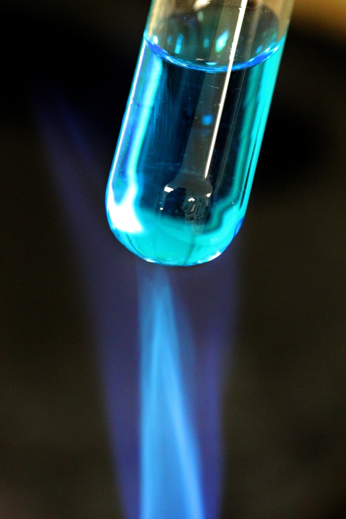 Test tube over flame