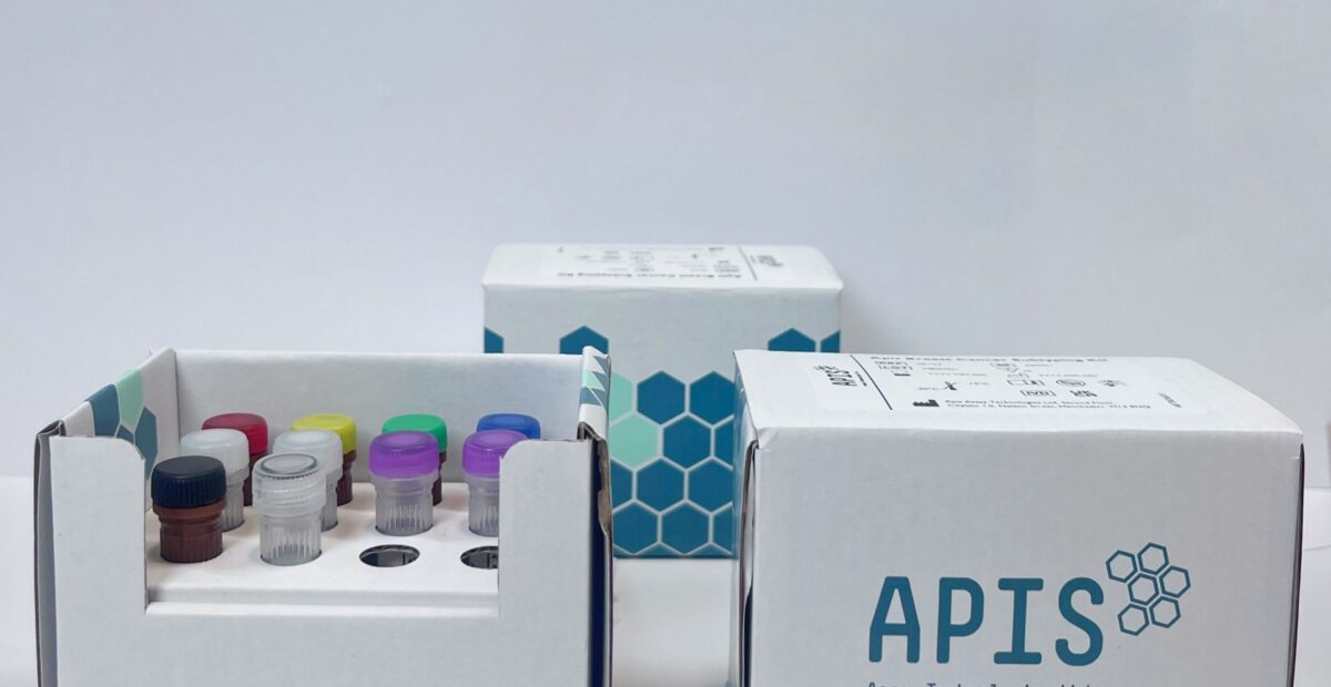 Three boxes, one has no lid and contains test tubes.