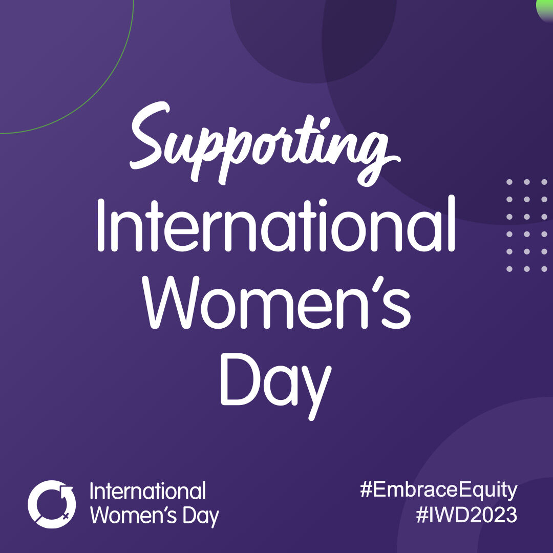 A graphic supporting international women's day.