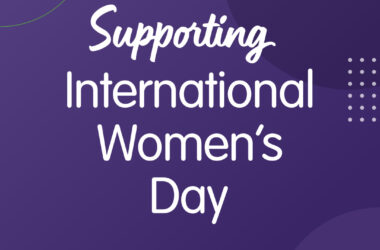 Image shows a graphic supporting international women's day.