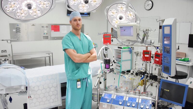 Image shows doctor in operating theatre